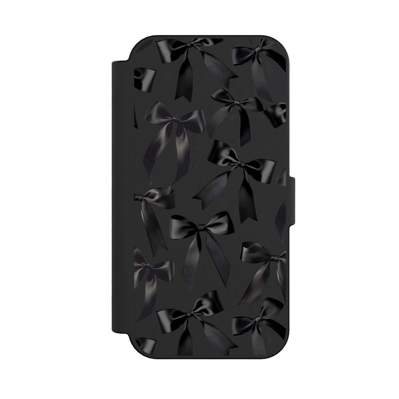 iPhone 16 NIVOflip Schwarze Satinschleifen