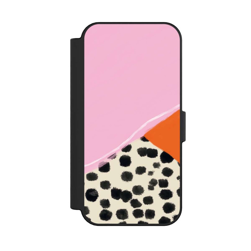 iPhone 16 NIVOflip Rosa und Orange Gepunkteter Hintergrund