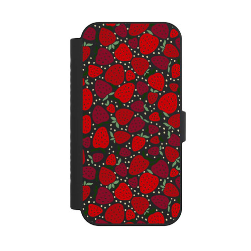 Apple iPhone 16 NIVOflip Erdbeermuster Comic Transparent