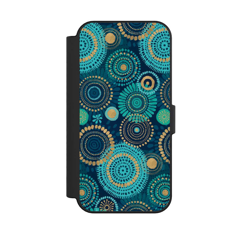 iPhone 16 NIVOflip Blockprint India Teal Gold