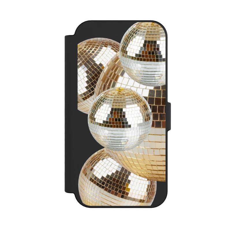 iPhone 16 NIVOflip Discokugel Gold Transparent mit KI