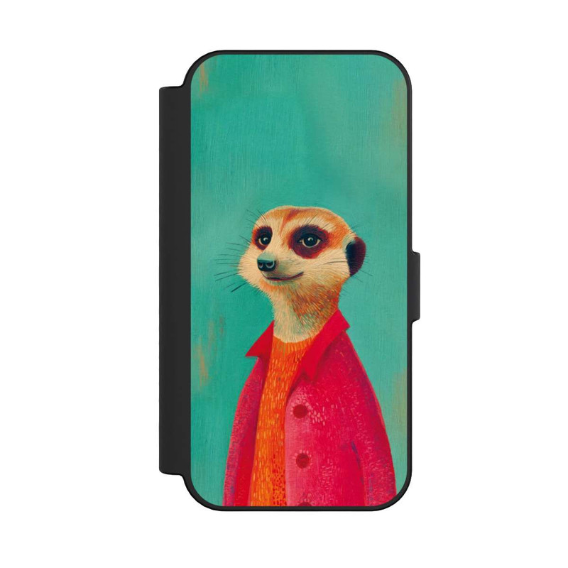 iPhone 16 NIVOflip Erdmännchen Grün Illustration