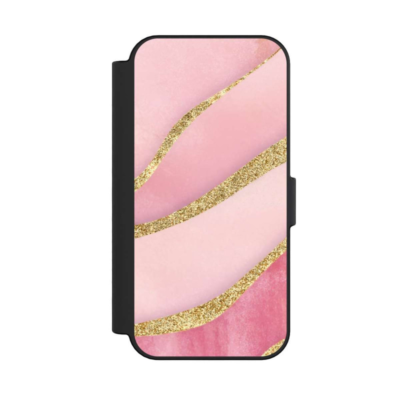 iPhone 16 NIVOflip Pink Marble Goldprint Stripes