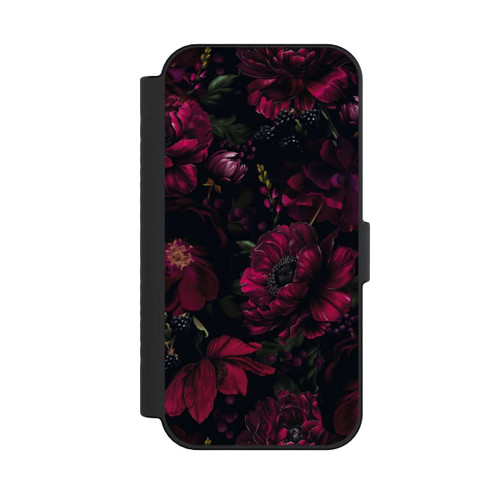 Apple iPhone 16 NIVOflip Dunkle Rote Blumen Liebe