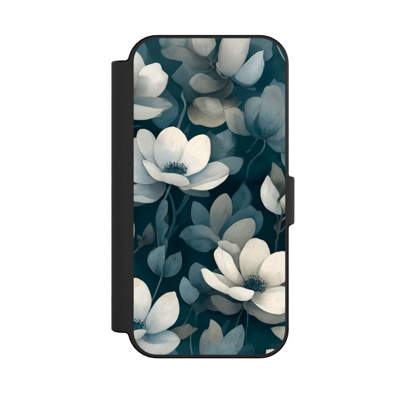 iPhone 16 NIVOflip Petrolfarbene Negativblumen mit KI
