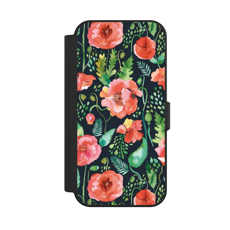 iPhone 16 NIVOflip Mohnblumen Dunkle Wildnis