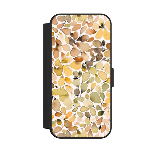 Apple iPhone 16 NIVOflip Eukalyptus Aquarellblätter Braun Herbst
