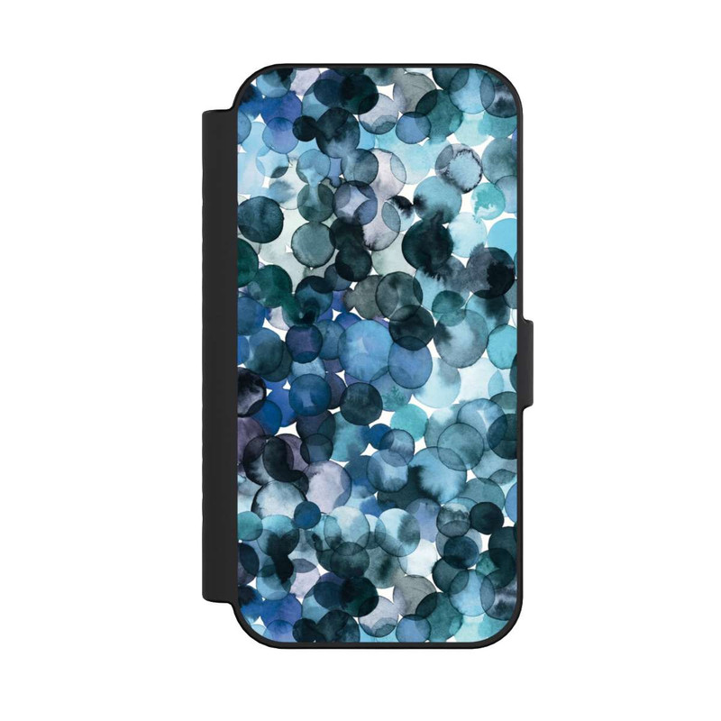 iPhone 16 NIVOflip Watercolor Dots Blue Pattern