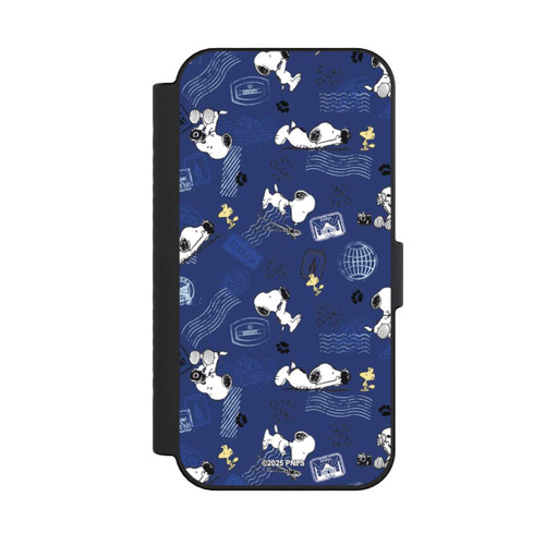 Apple iPhone 16 NIVOflip Peanuts Travel Stamps Pattern Blue