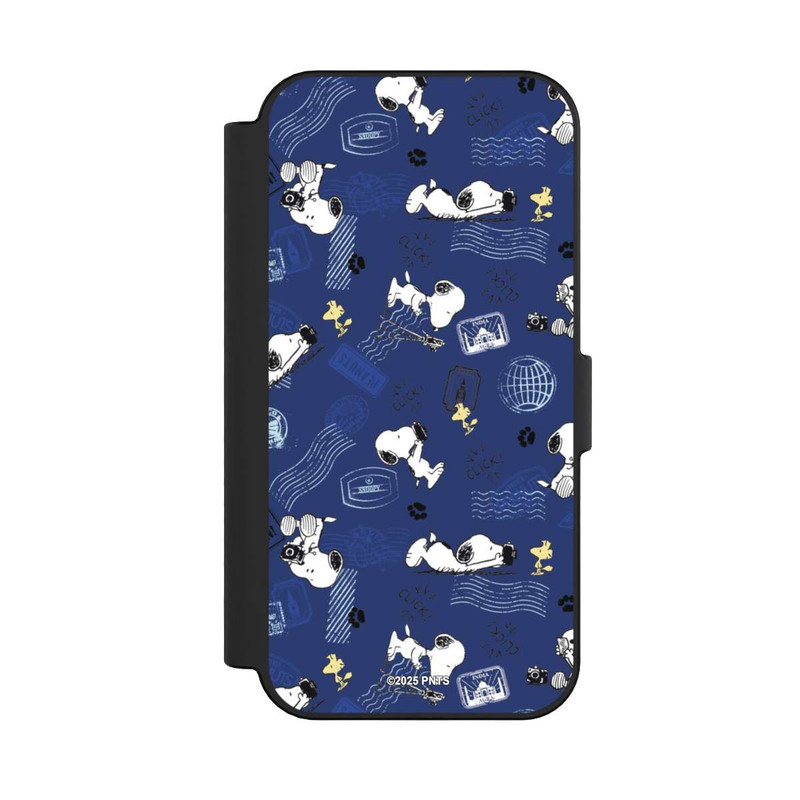 iPhone 16 NIVOflip Peanuts Travel Stamps Pattern Blue