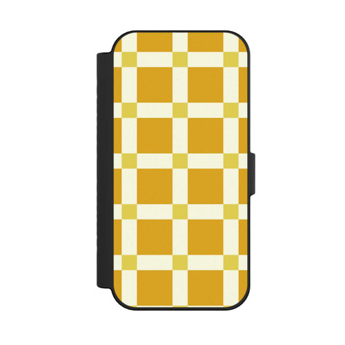 Apple iPhone 16 NIVOflip Kariert Muster Gelb