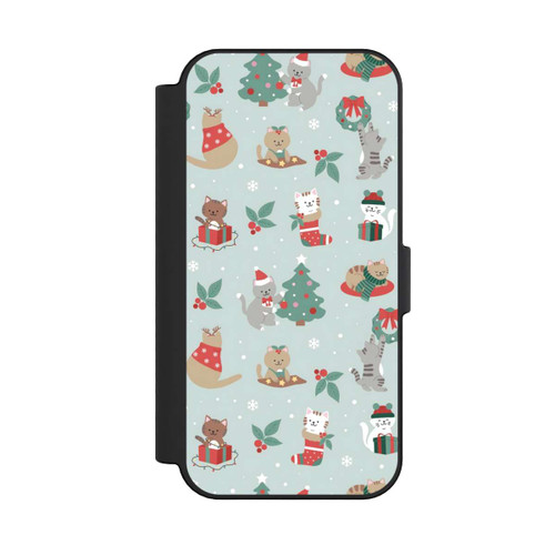 Apple iPhone 16 NIVOflip festliche Katzen im Winterwunderland