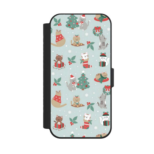 Apple iPhone 16 NIVOflip Cute Winter Wonderland Christmas Festive Cats on Teal