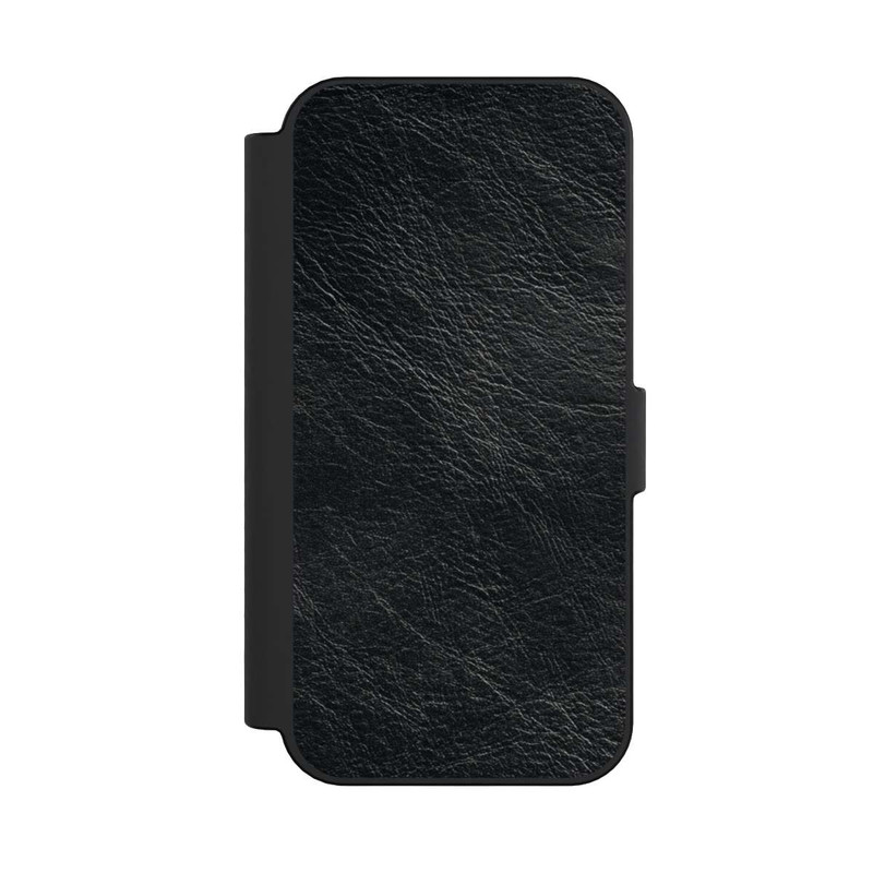 iPhone 16 NIVOflip Schwarzer Lederlook Hintergrund