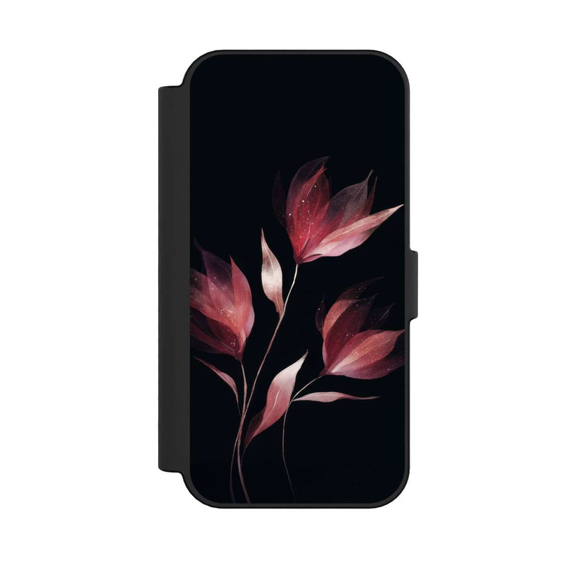 iPhone 16 NIVOflip Burgunderrote Blume Negativ