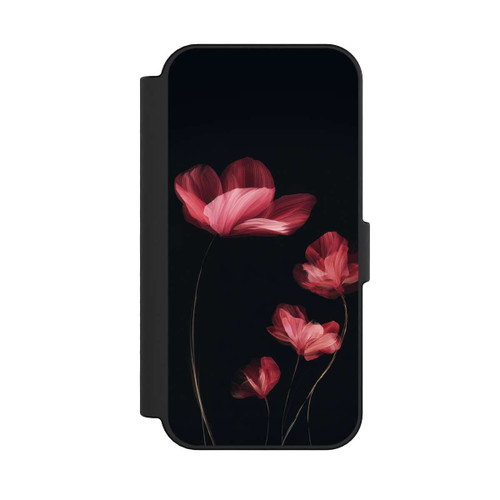 Apple iPhone 16 NIVOflip Burgunder Blüten schwarz