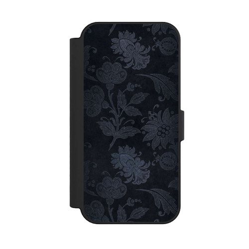 Apple iPhone 16 NIVOflip  Silberne Blumen auf Samt