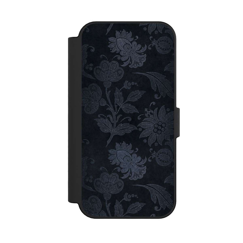iPhone 16 NIVOflip Velours Floral Argenté