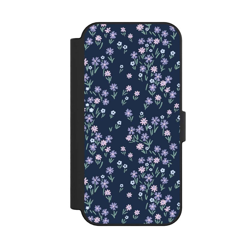 iPhone 16 NIVOflip Thème Floral Bleu Foncé