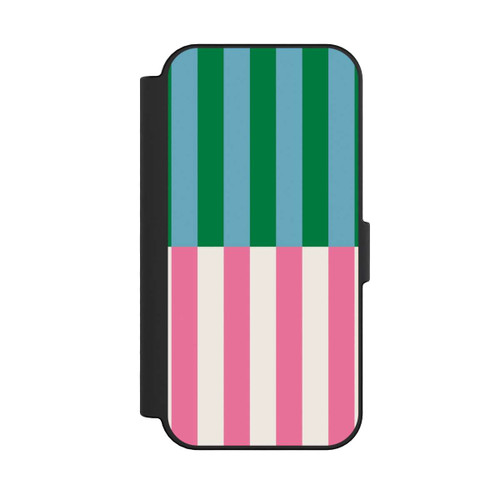 Apple iPhone 16 NIVOflip Motif Rayé Vert Rose