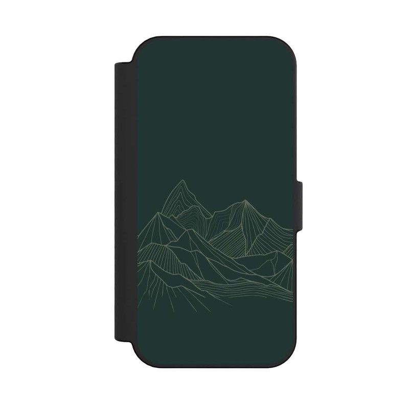 iPhone 16 NIVOflip Berg Line Art Grün
