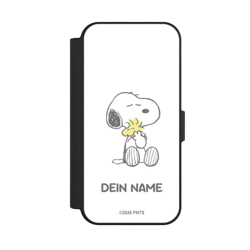 Apple iPhone 16 NIVOflip Snoopy And Woodstock Cuddling Personalisierbar
