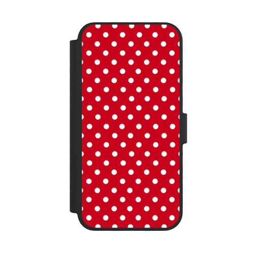 Apple iPhone 16 Pro NIVOflip Polka Dots Dunkelrot und Weiß