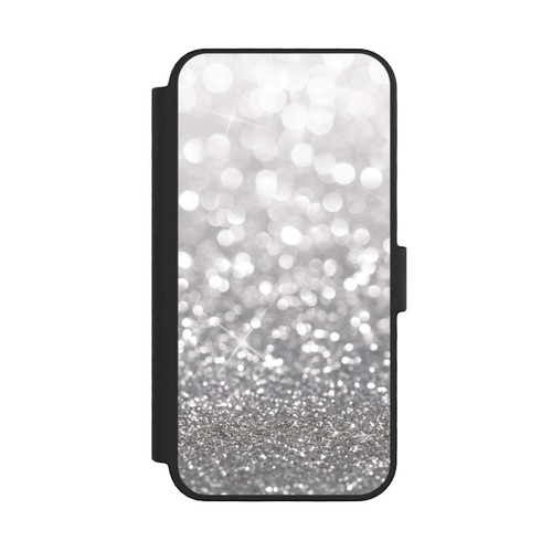 Apple iPhone 16 Pro NIVOflip Pluie de Paillettes Argentées Look