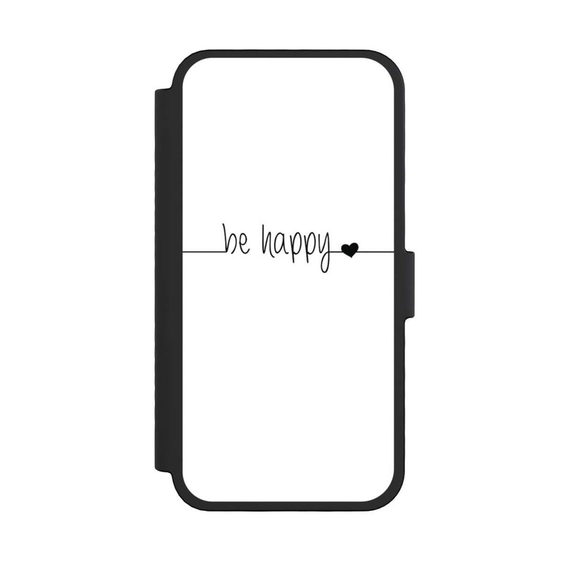 iPhone 16 Pro NIVOflip Be Happy Weisser Hintergrund