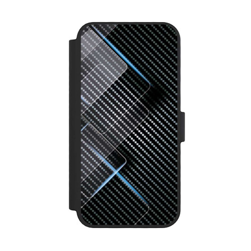 Apple iPhone 16 Pro NIVOflip Blaue Linien auf Karbon