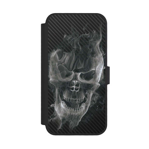 Apple iPhone 16 Pro NIVOflip rauchender Totenkopf Carbon