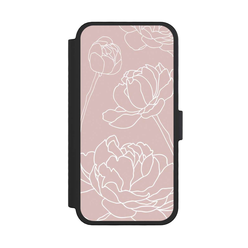 iPhone 16 Pro NIVOflip Fleur sur Fond Rose