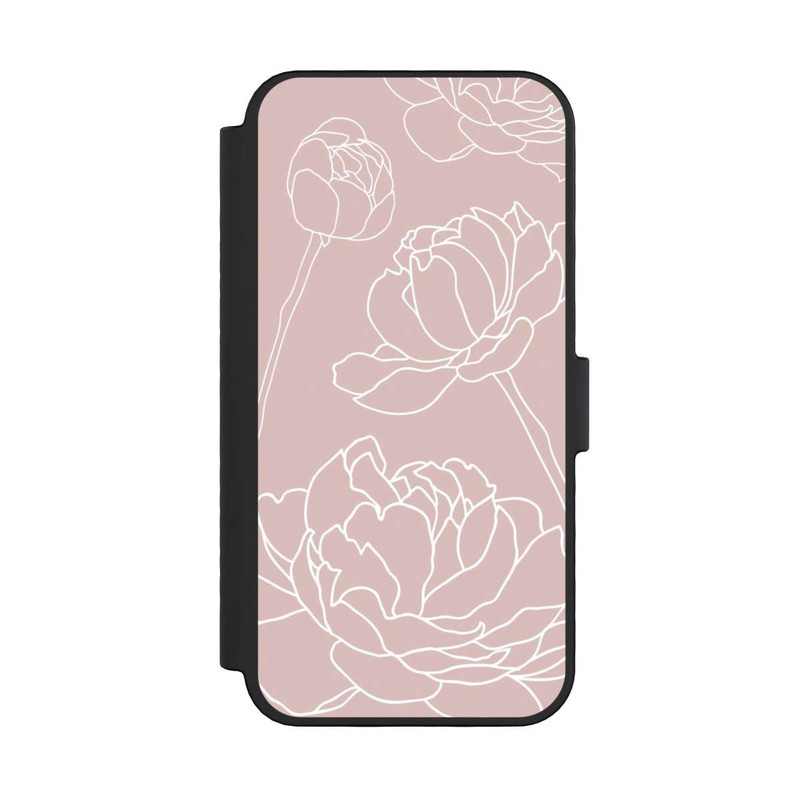 iPhone 16 Pro NIVOflip Fleur sur Fond Rose