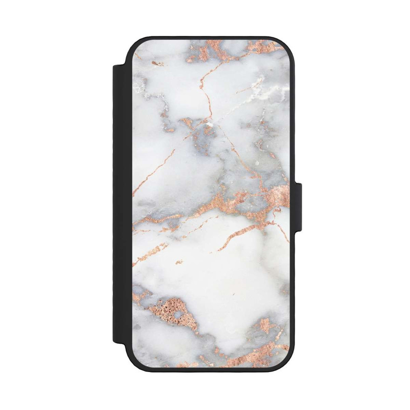 iPhone 16 Pro NIVOflip Marbre Blanc et Doré