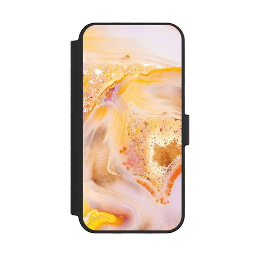 Apple iPhone 16 Pro NIVOflip Orangefarbener Glitzer Marmorlook