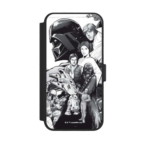 Apple iPhone 16 Pro NIVOflip StarWars Charaktere - Schwarz-Weiß