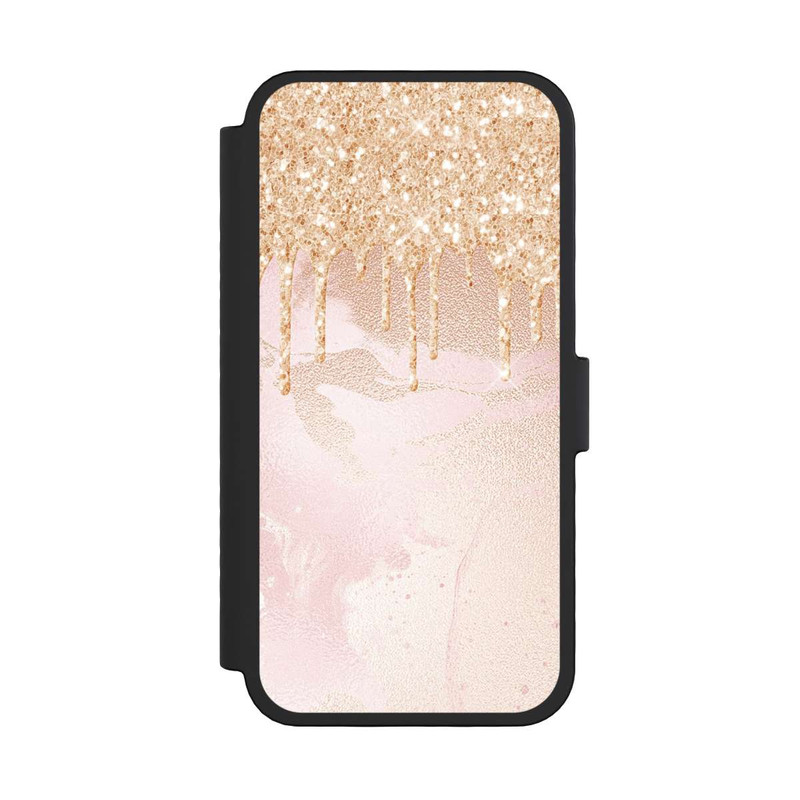 iPhone 16 Pro NIVOflip  Roségoldener Glitzer Tropfen Look