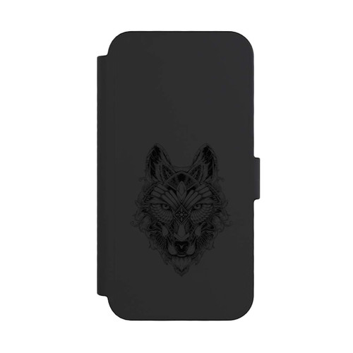 Apple iPhone 16 Pro NIVOflip Wolf Mandala ohne Hintergrund