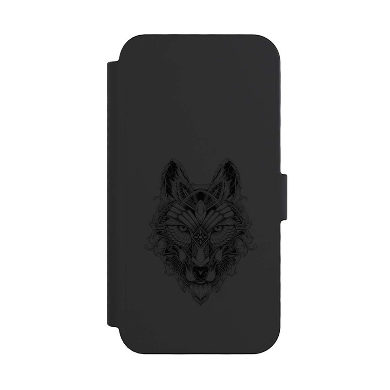iPhone 16 Pro NIVOflip Wolf Mandala ohne Hintergrund