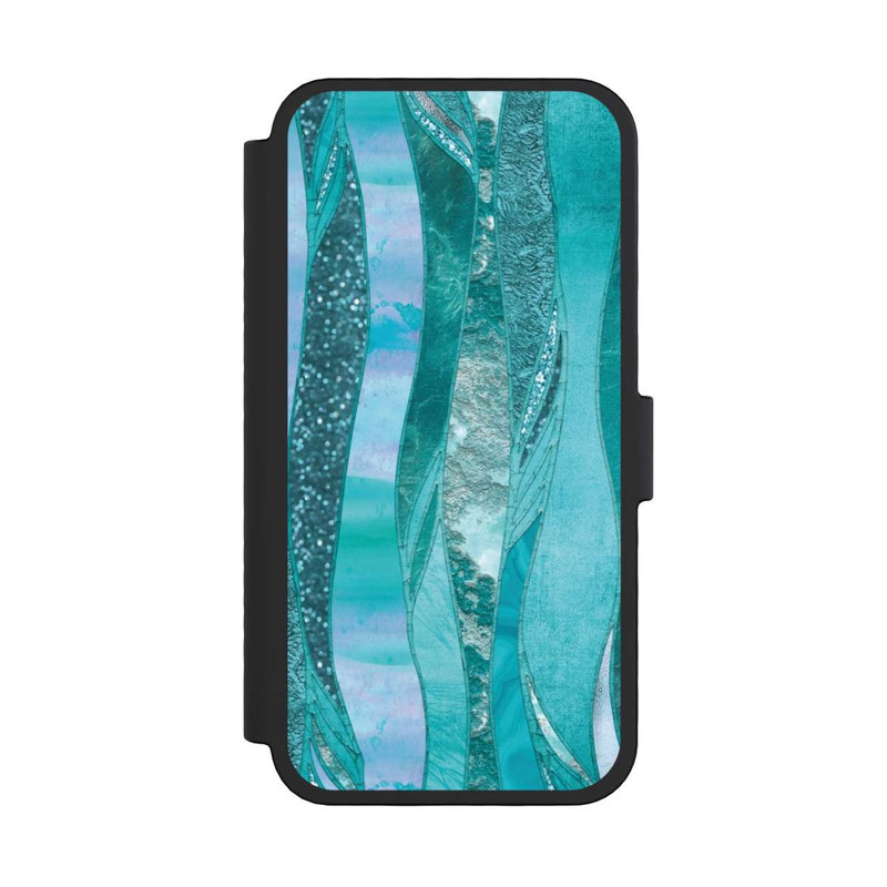 iPhone 16 Pro NIVOflip Look pailleté glamour bleu