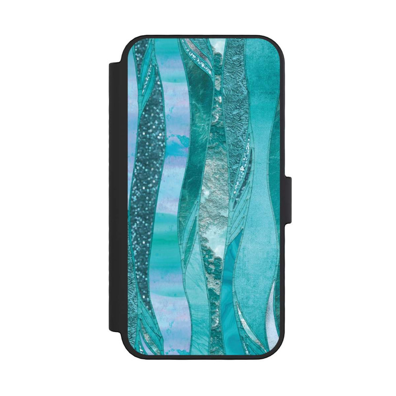 iPhone 16 Pro NIVOflip Look pailleté glamour bleu