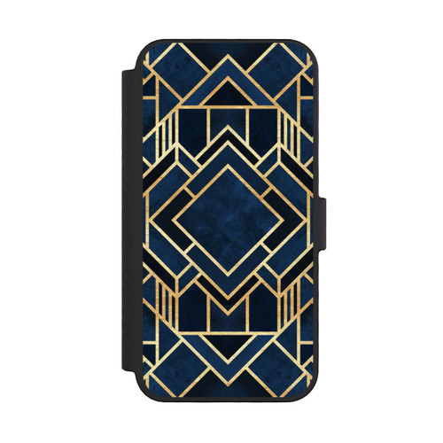 Apple iPhone 16 Pro NIVOflip Kunst Deko Blau Golddruck