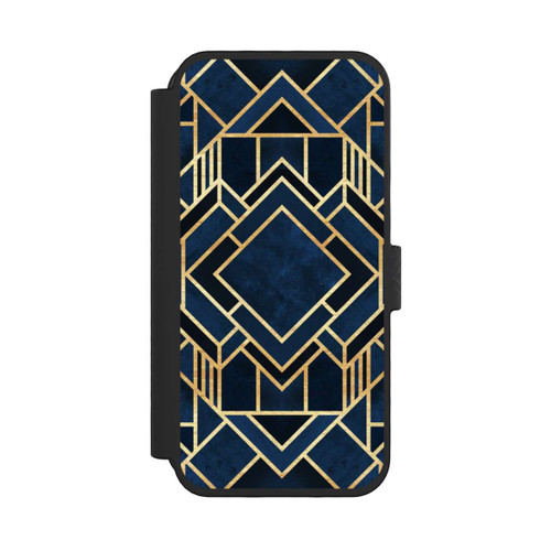 Apple iPhone 16 Pro NIVOflip Kunst Deko Blau Golddruck