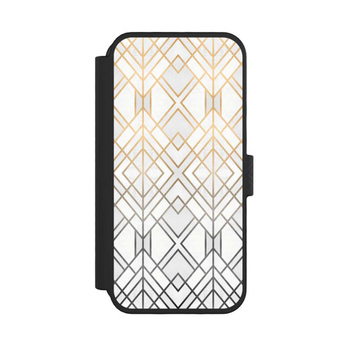 Apple iPhone 16 Pro NIVOflip Gold und Grauer Geo Golddruck