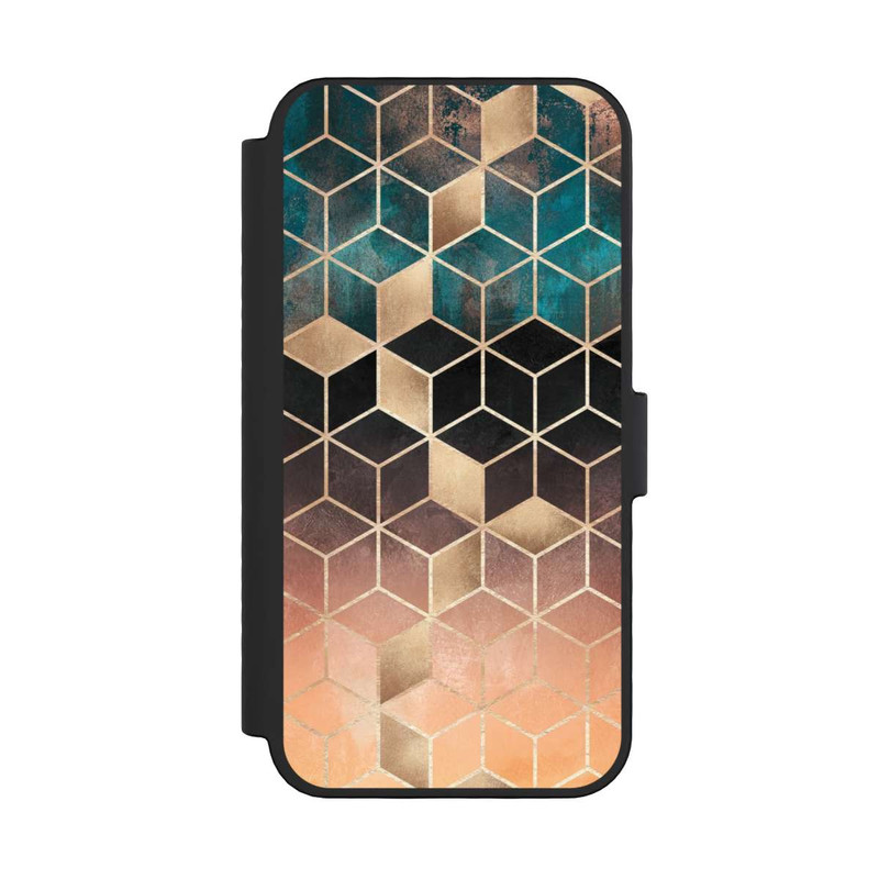 iPhone 16 Pro NIVOflip Ombre Traum Würfel Gold Druck