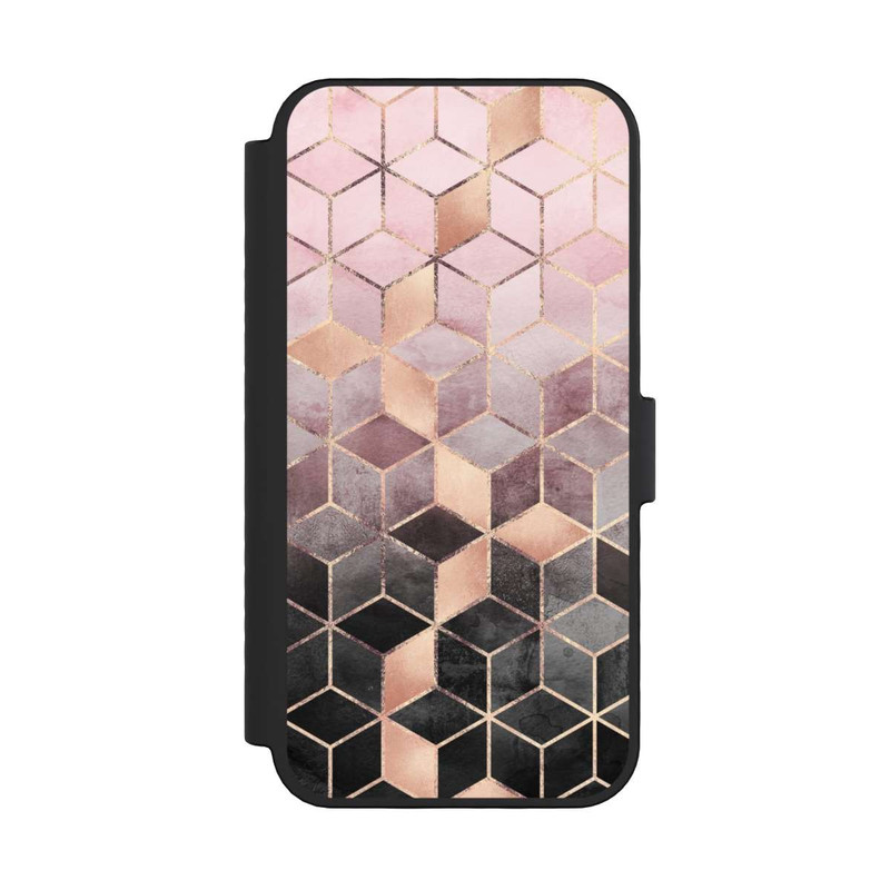 iPhone 16 Pro NIVOflip Pink-grauer Farbverlauf Würfel Druck