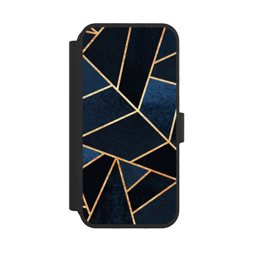 Apple iPhone 16 Pro NIVOflip Navy Stein Golddruck