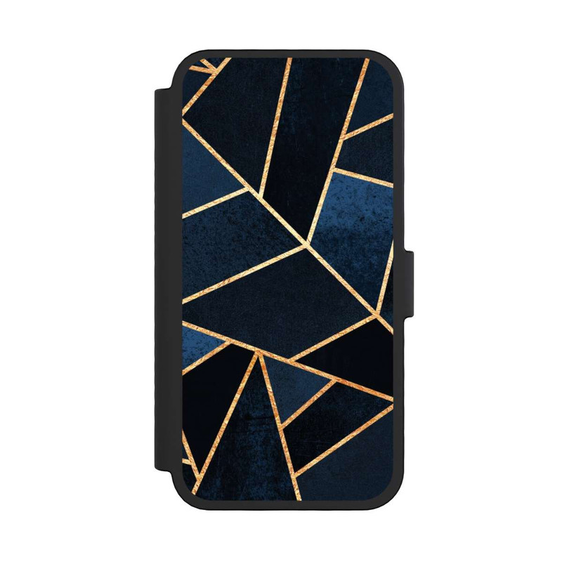 iPhone 16 Pro NIVOflip Navy Stein Golddruck