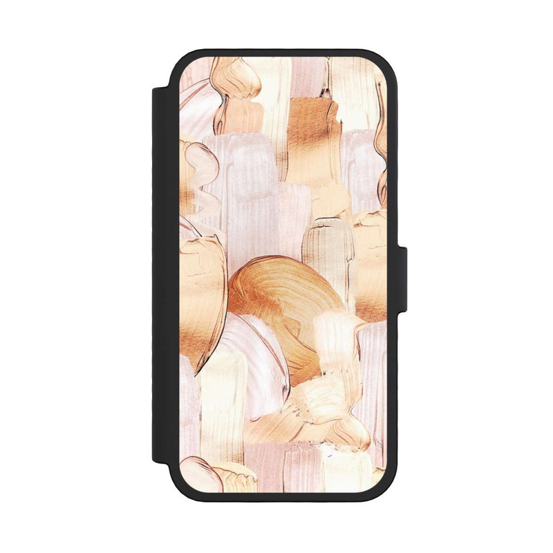 iPhone 16 Pro NIVOflip Weiß/Gold Pinsel Muster