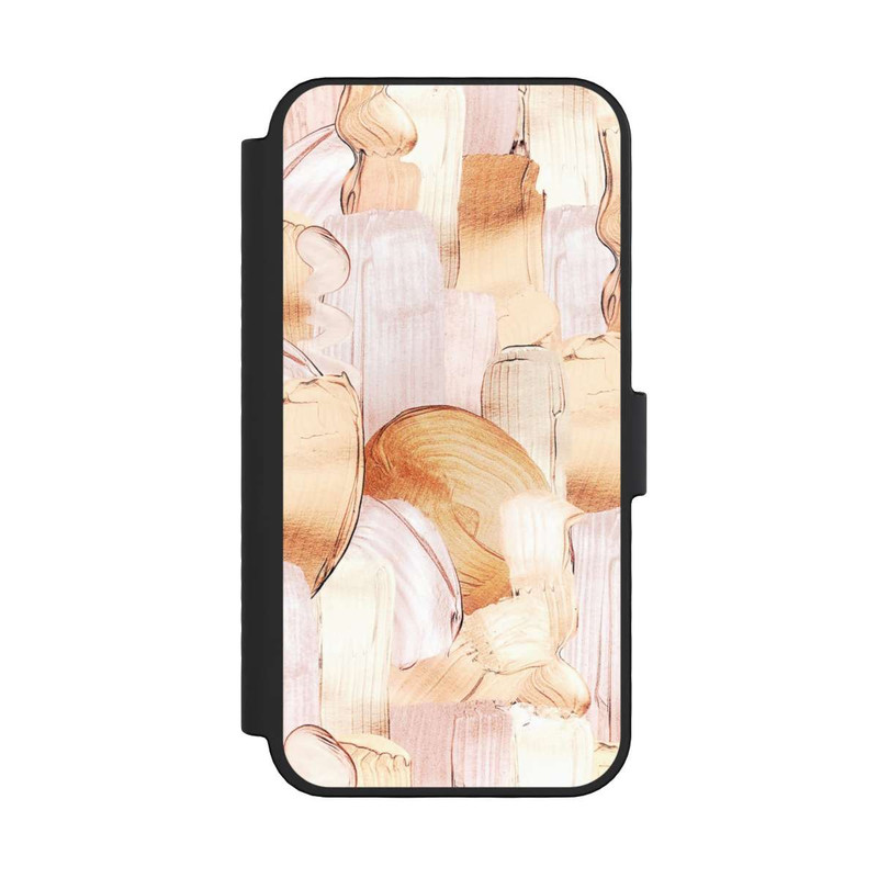 iPhone 16 Pro NIVOflip White/Gold Brush Pattern